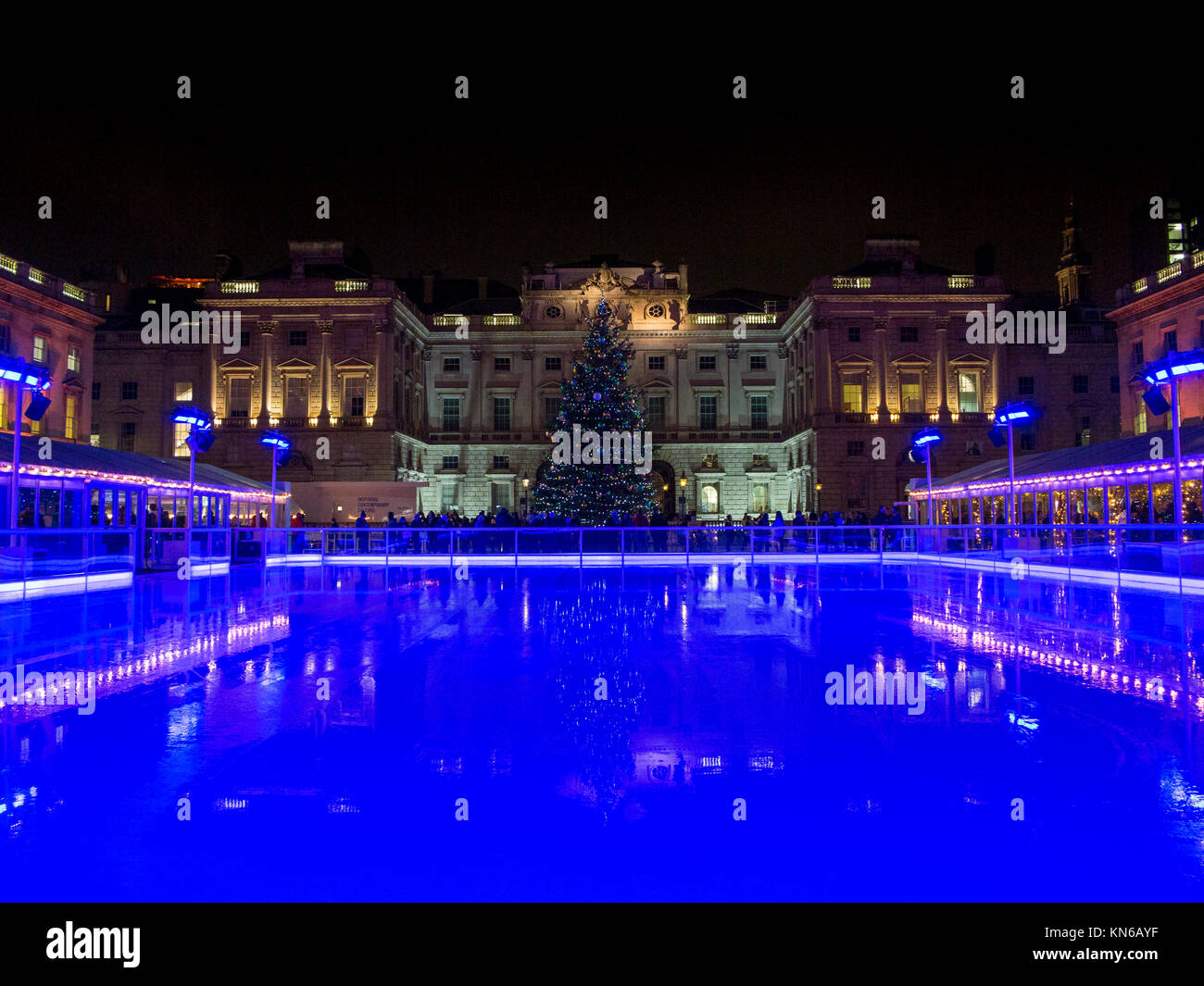 Skaters enjoying the ice rink at Christmas time at Somerset House Stock ...