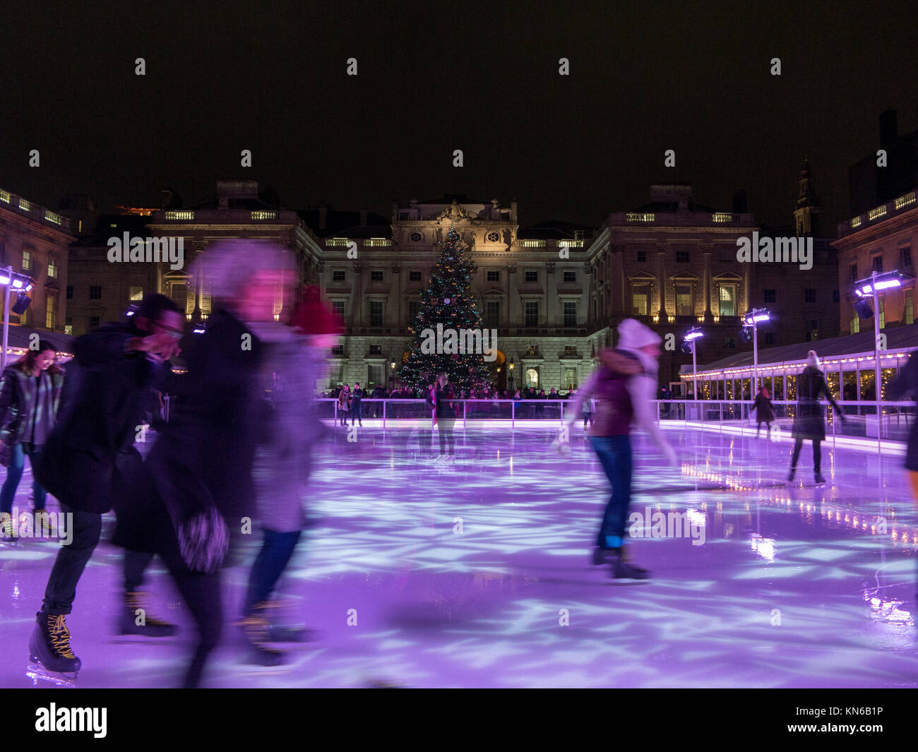 Skaters enjoying the ice rink at Christmas time at Somerset House Stock ...