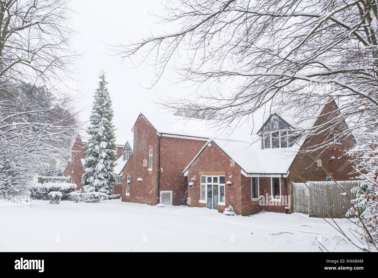 Heavy Snow in Harborne, Birmingham, UK Stock Photo