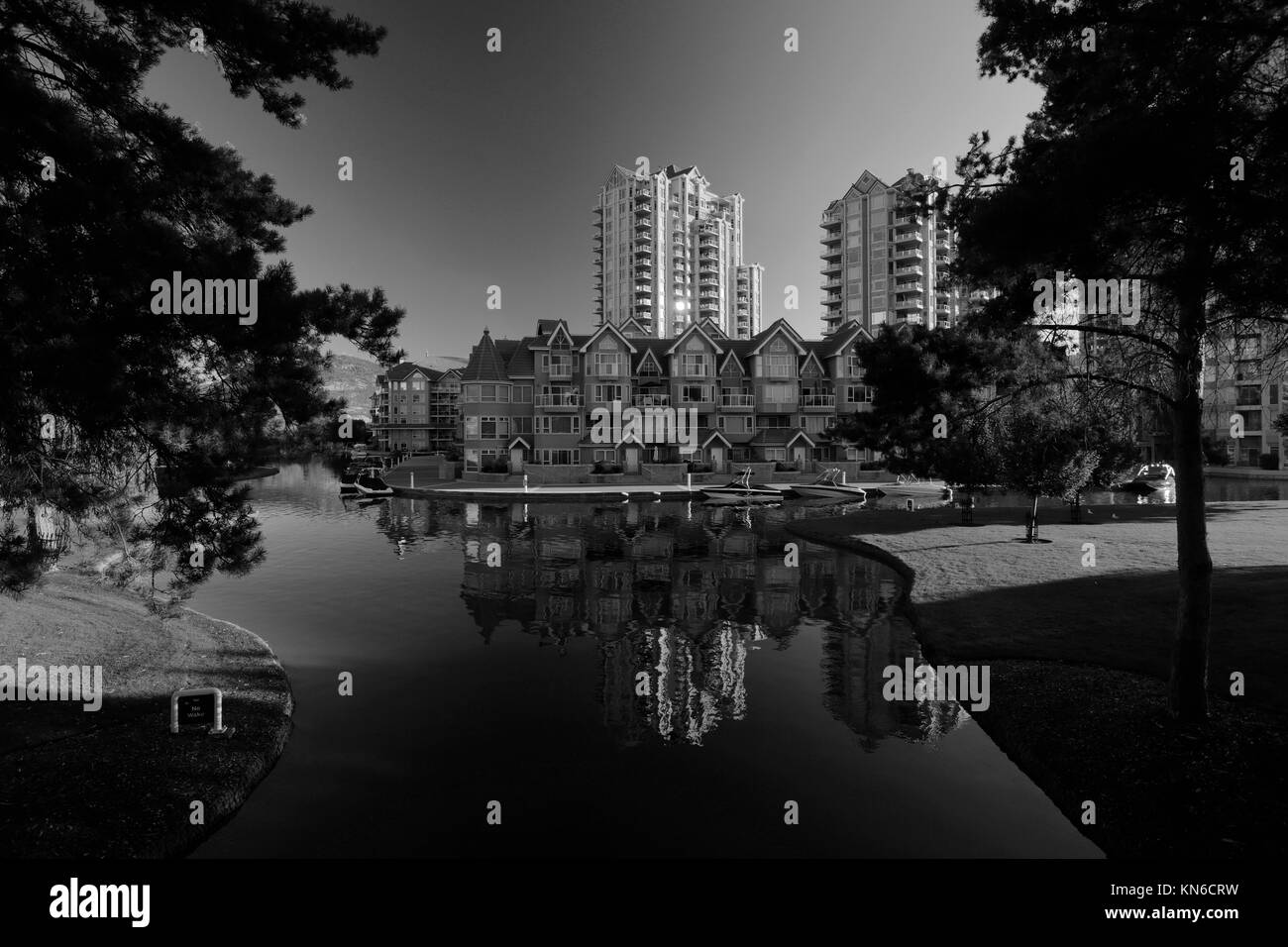 Summer, Exclusive high rise flats at Waterfront Park, Downtown Kelowna