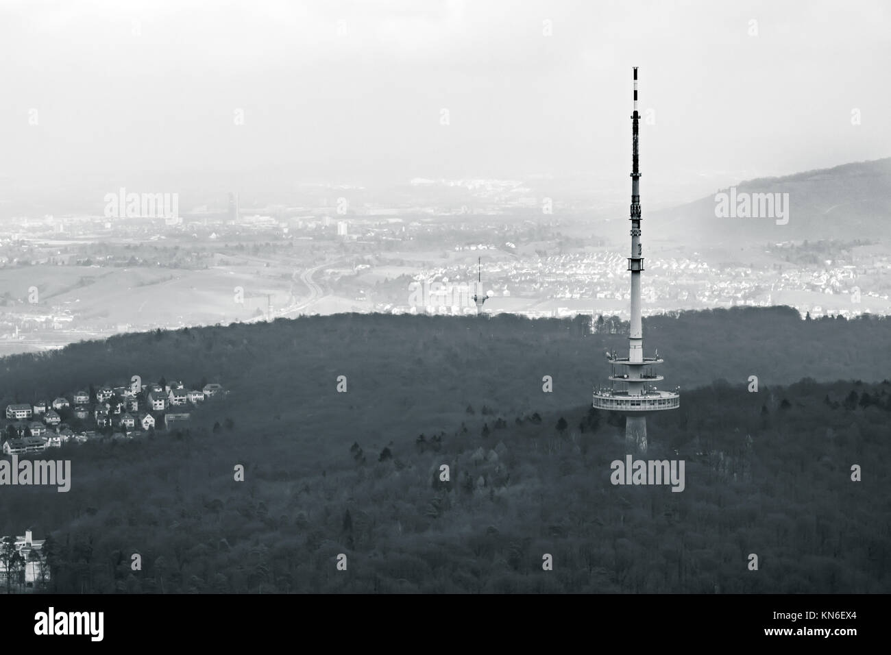Stuttgart TV Tower Fernsehturm Monochrome View Germany Building ...