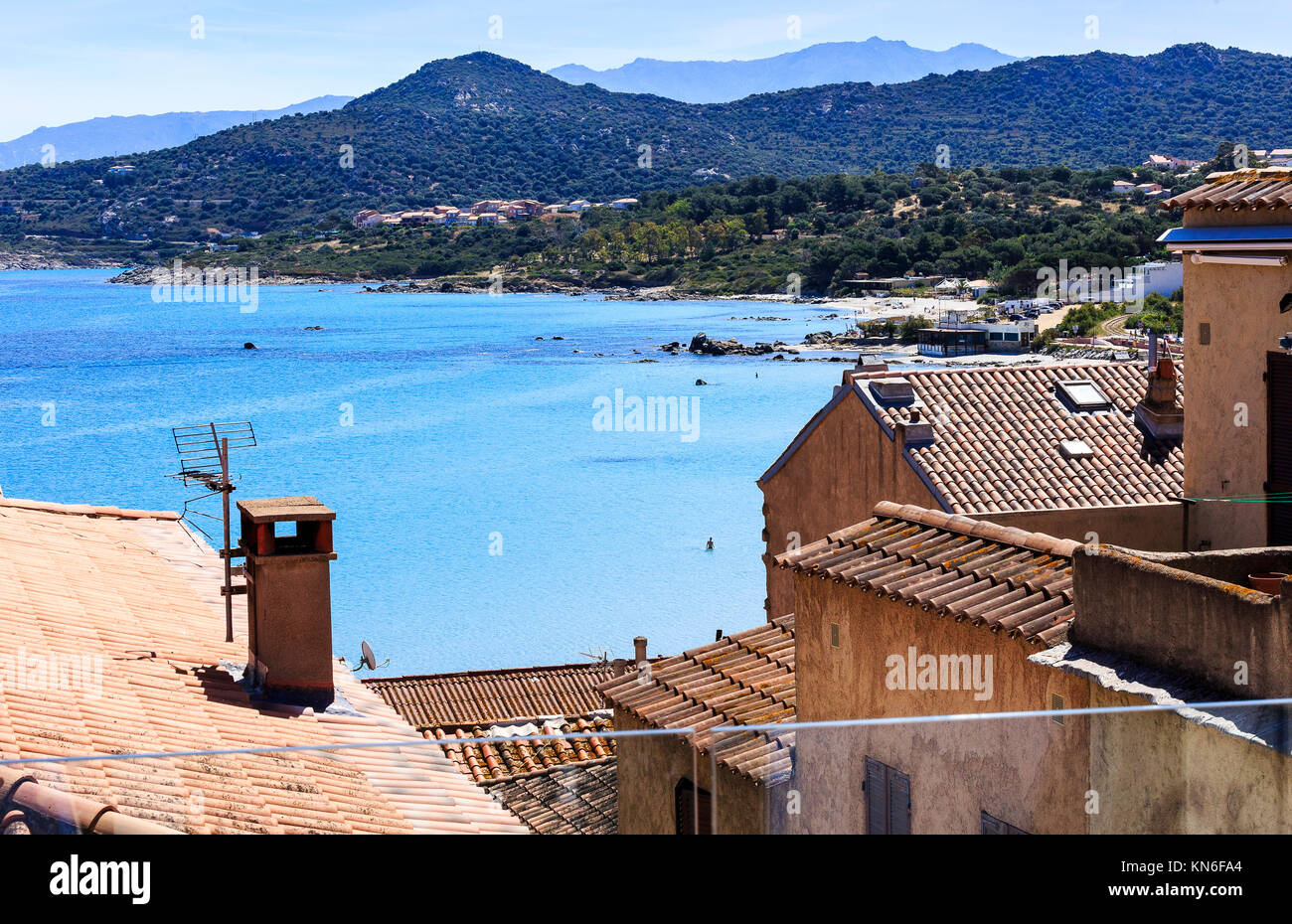Rooftops Of Ille Rousse Old Town Centre Corsica Stock Photo Alamy