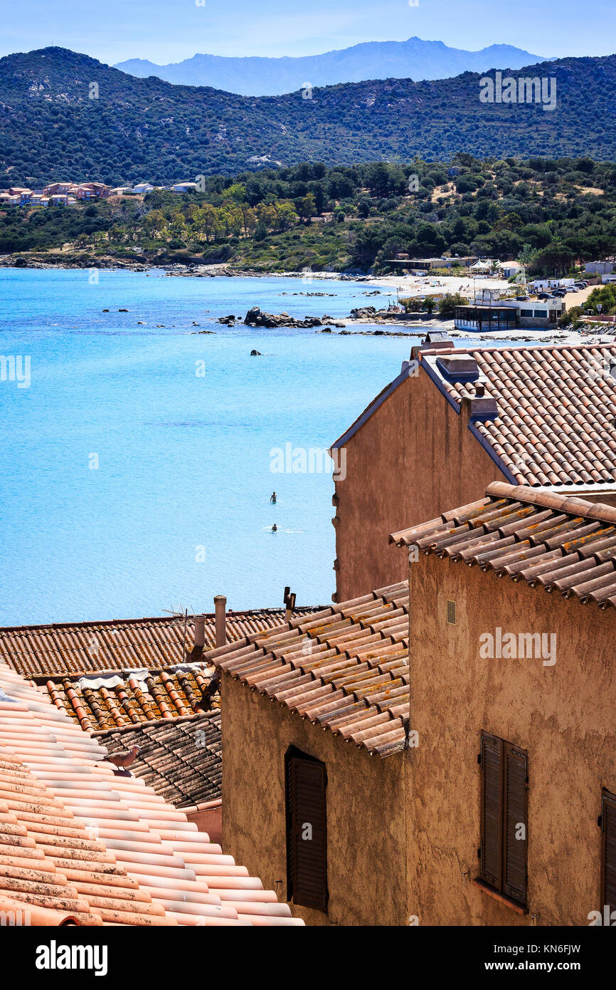 Rooftops Of Ille Rousse Old Town Centre Corsica Stock Photo Alamy