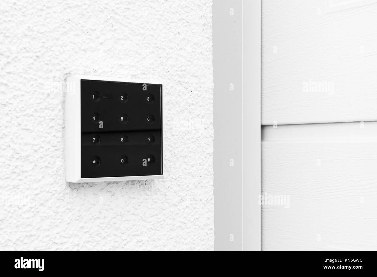 Black and White Modern Contemporary Keypad Design Garage Door Stock