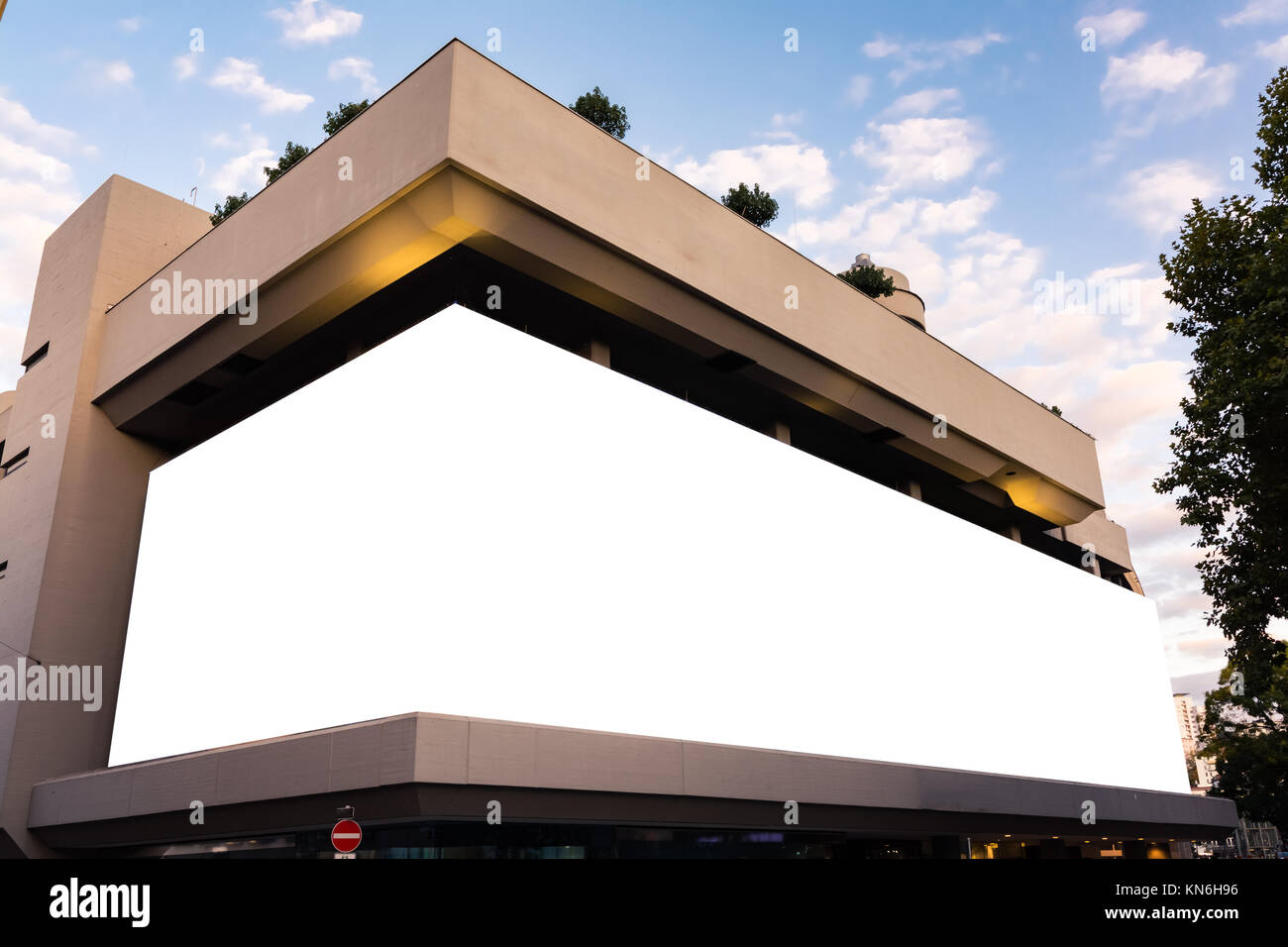 Massive Mall Billboard Large Format Building Blank White Space Isolated Stock Photo