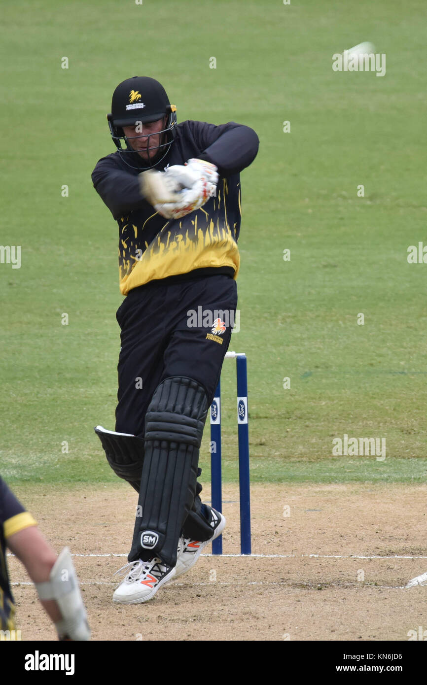 Auckland, New Zealand. 10th Dec, 2017. Stephen Murdoch of Wellington Firebirds batting during the Ford Trophy match between Auckland Ace and Wellington Firebirds ces on Dec 10, 2017 in Auckland, Wellington Firebirds won by 5 wickets Credit: Shirley Kwok/Pacific Press/Alamy Live News Stock Photo