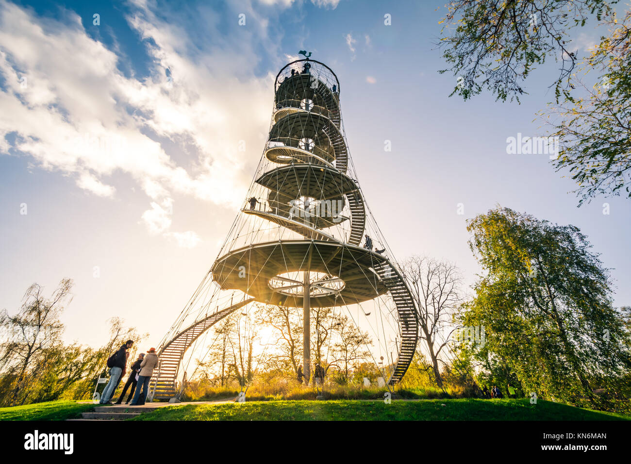 Stuttgart Killegsberg Park Tower Landmark Monument Architecture Sunset ...