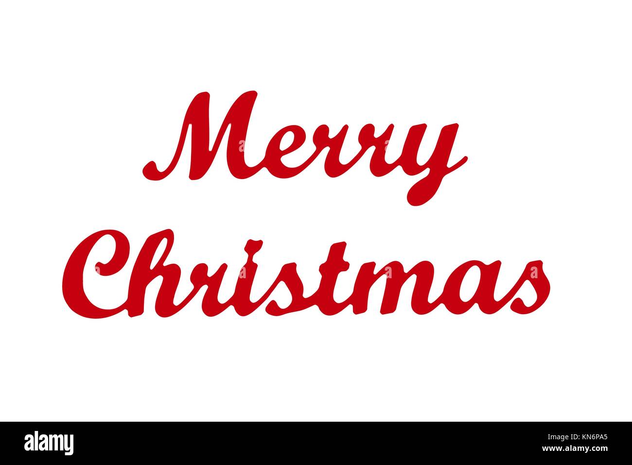 Merry Christmas writing in red isolated Stock Photo - Alamy