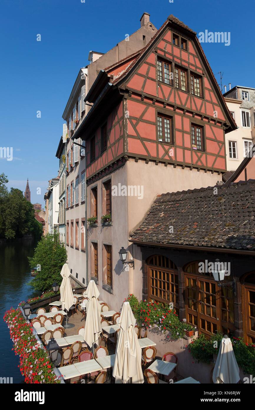 Architecture of the Petite france, Strasbourg, Bas-Rhin, Alsace, France. Stock Photo