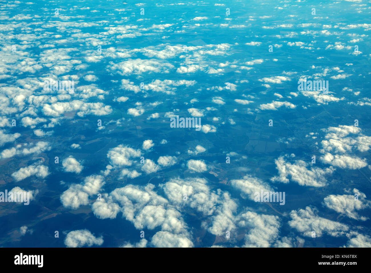 Above the clouds. Blue sky with clouds. Aerial view Stock Photo - Alamy