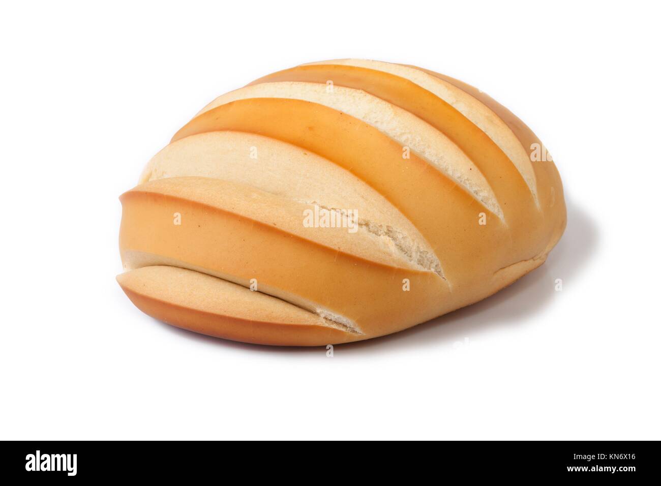 Spanish one kilo bread loaf. Isolated over white background. Stock Photo