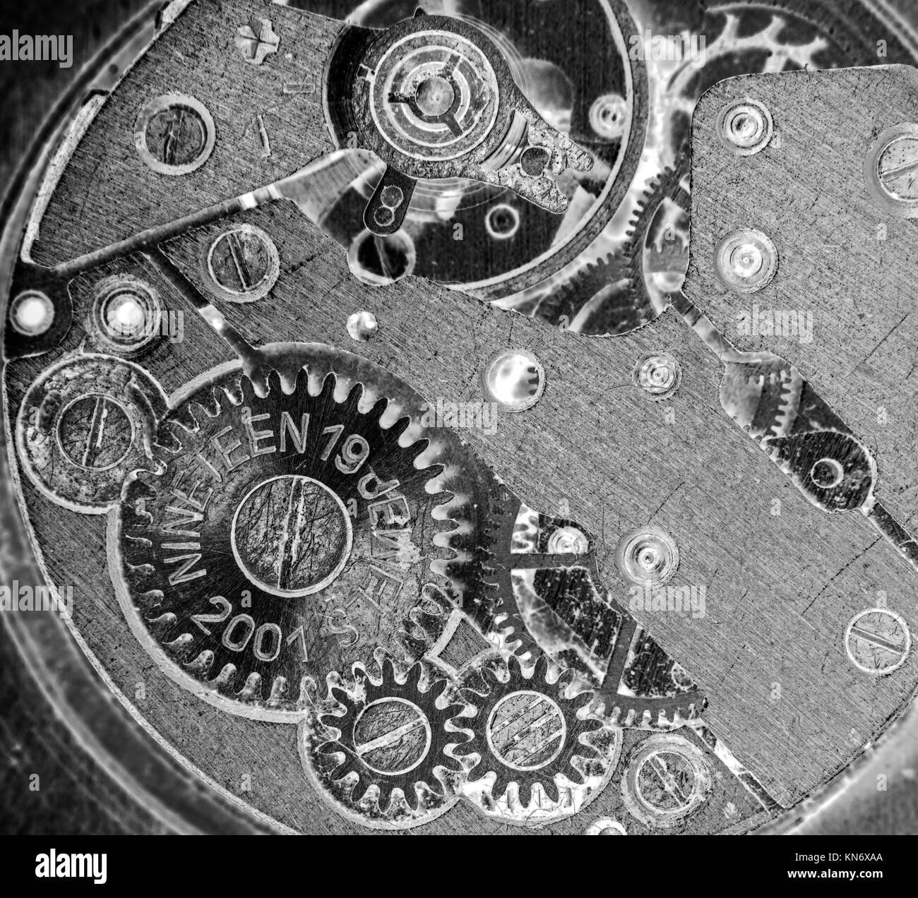 clockwork vintage mechanical watch, high resolution and detail Stock