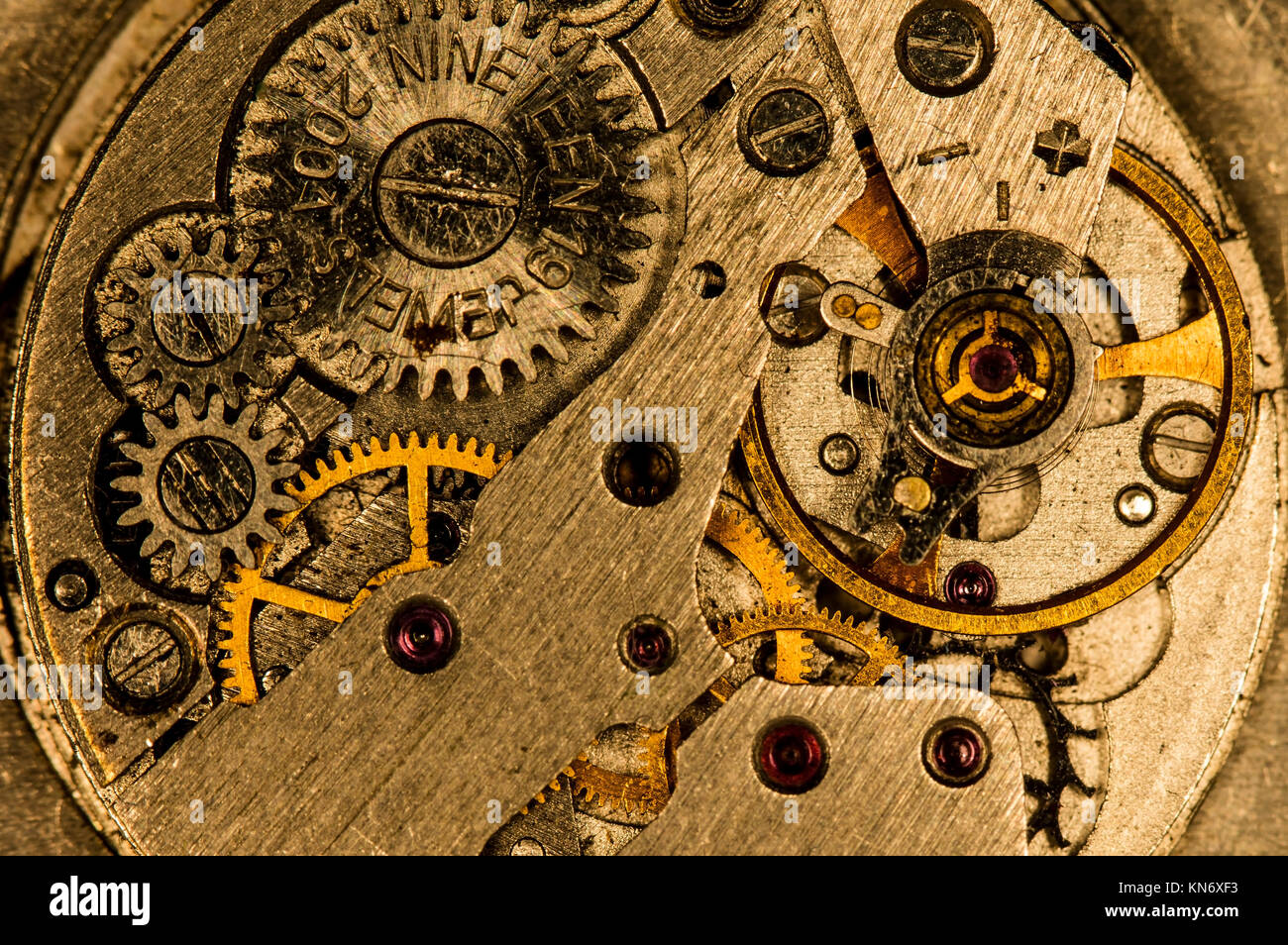 clockwork vintage mechanical watch, high resolution and detail Stock