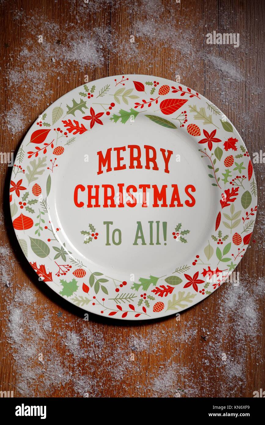 Christmas table setting from above Stock Photo - Alamy