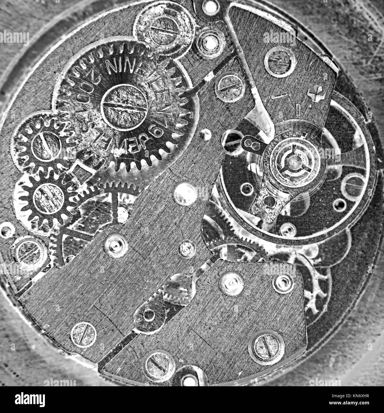 clockwork vintage mechanical watch, high resolution and detail Stock