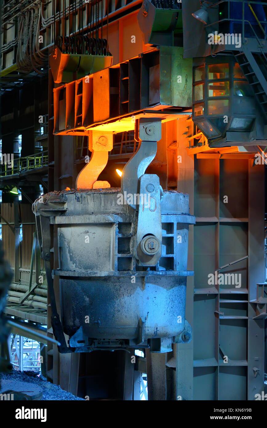 ladle furnace in steel plant Stock Photo Alamy