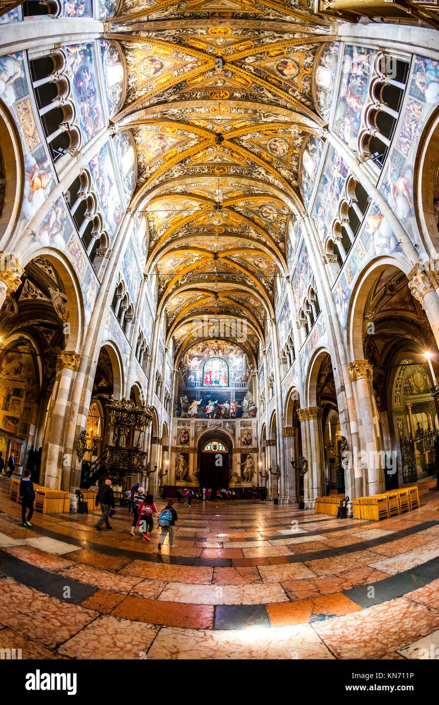 interior of Parma Cathedral, Emilia-Romagna, Italy. Stock Photo