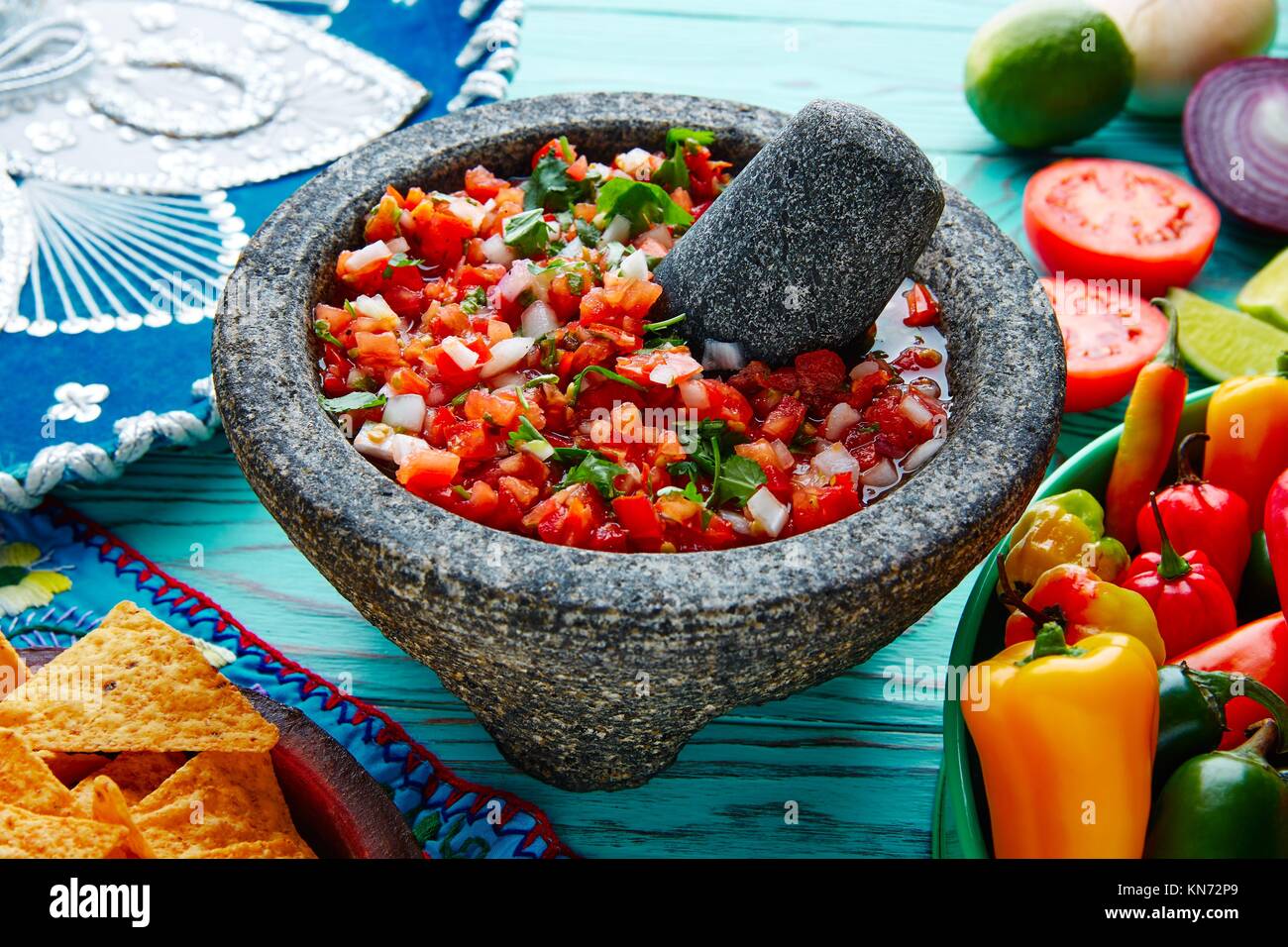 Pico de Gallo sauce from Mexico with tomato cilantro and onion in ...