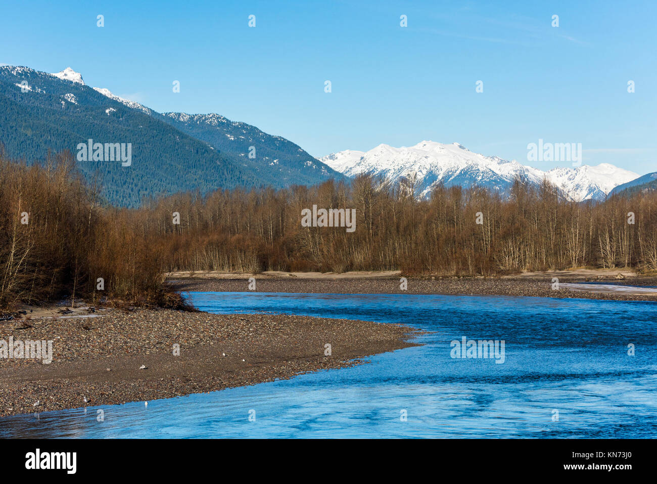 View from Eagle Run Park, Squamish River, Brackendale, British Columbia, Canada Stock Photo Alamy