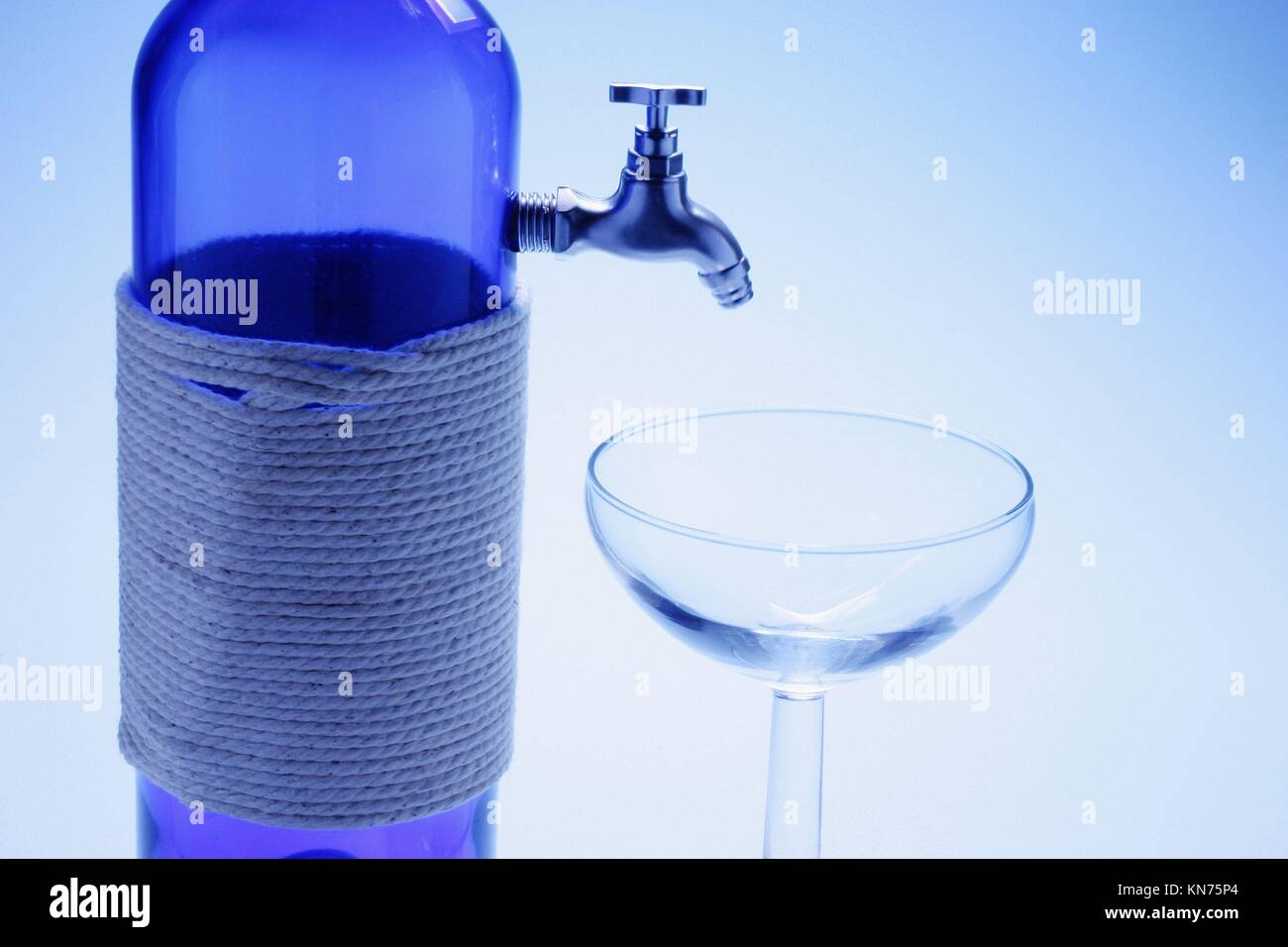 Tap on wine bottle Stock Photo Alamy