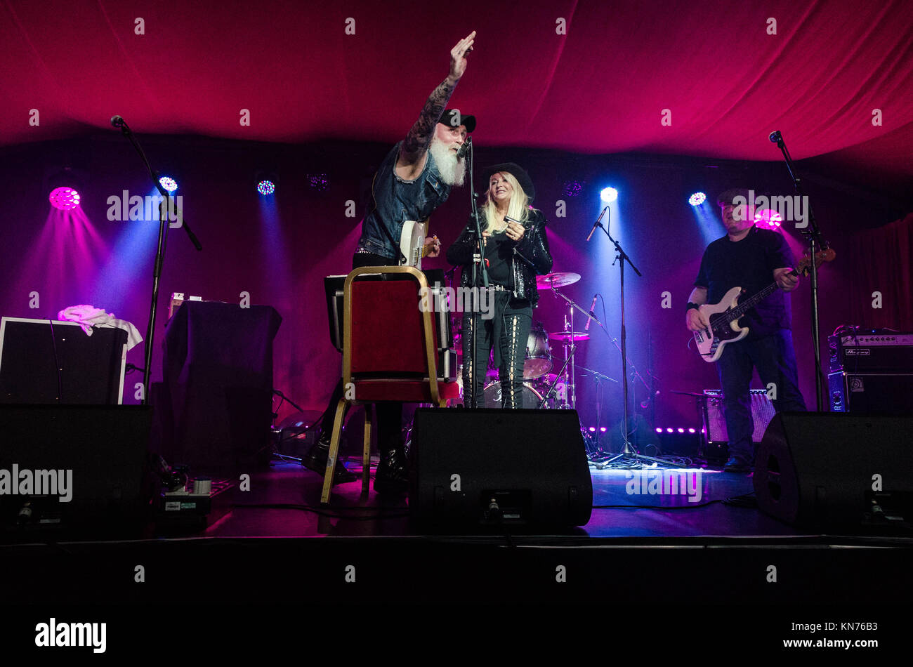 The Dana Dixon Band at The Edinburgh Jazz & Blues Festival 2017 in the George Square Speigeltent Edinburgh Stock Photo