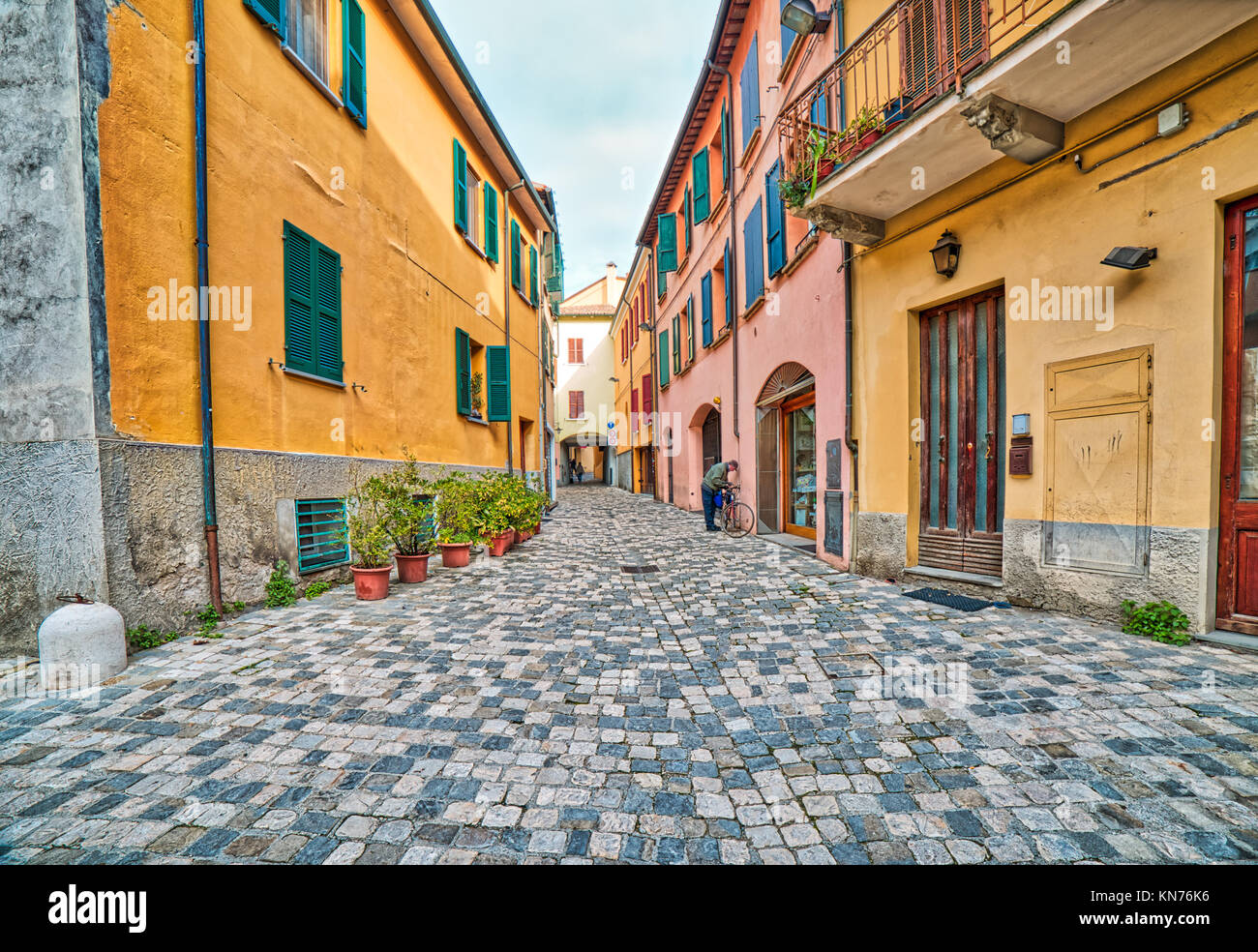 typical colorful buildings in ancient street of historical center of ...
