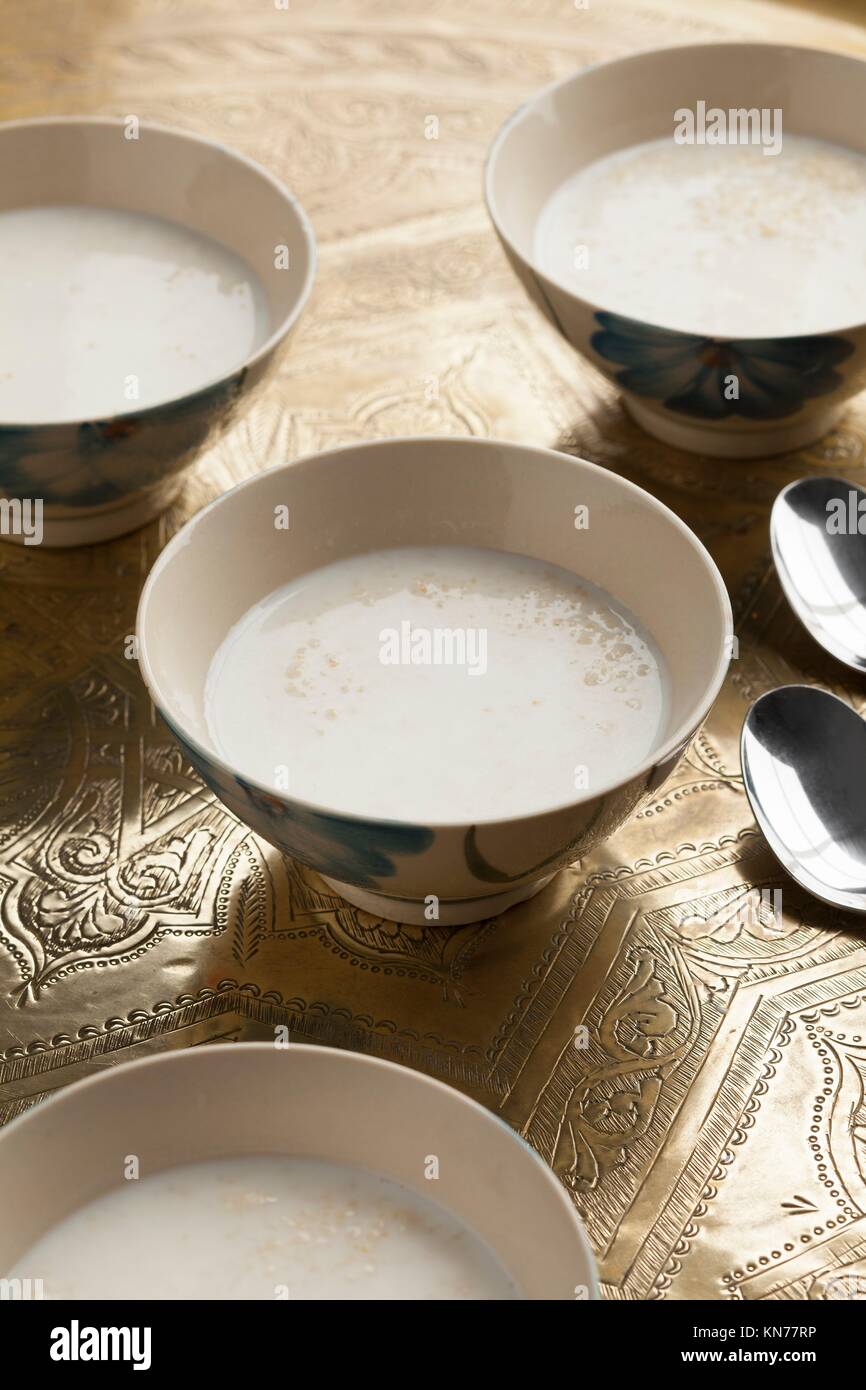 Bowls with traditional Moroccan Saikouk couscous Stock Photo Alamy