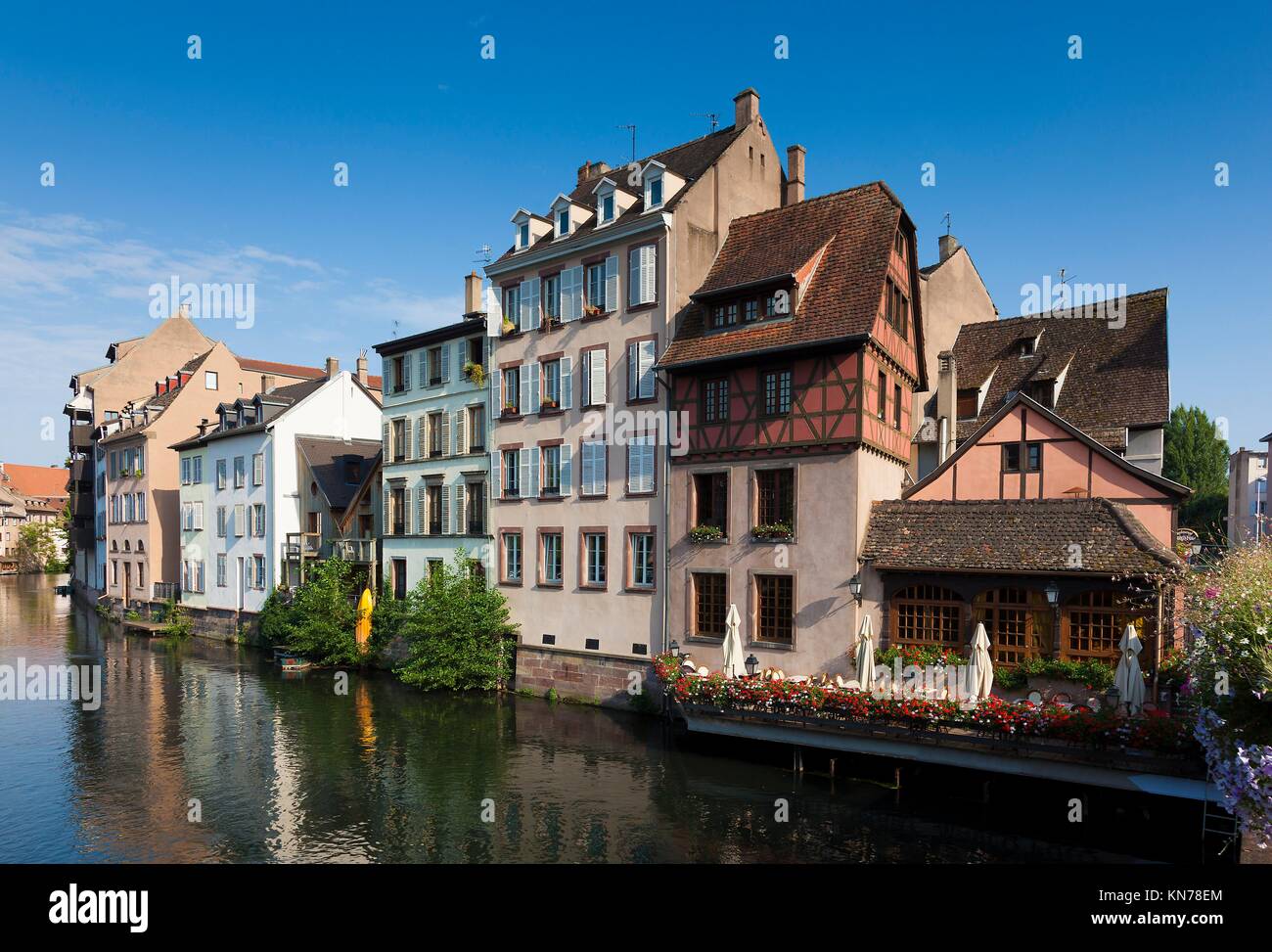 Architecture of the Petite france, Strasbourg, Bas-Rhin, Alsace, France. Stock Photo