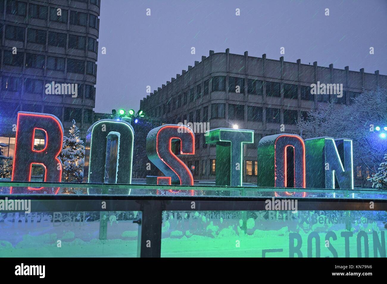 Boston Christmas Market 2022 City Hall Plaza The Government Center/City Hall Plaza Holiday Market And Iconic Boston Sign  In Downtown Boston Massachusetts Stock Photo - Alamy