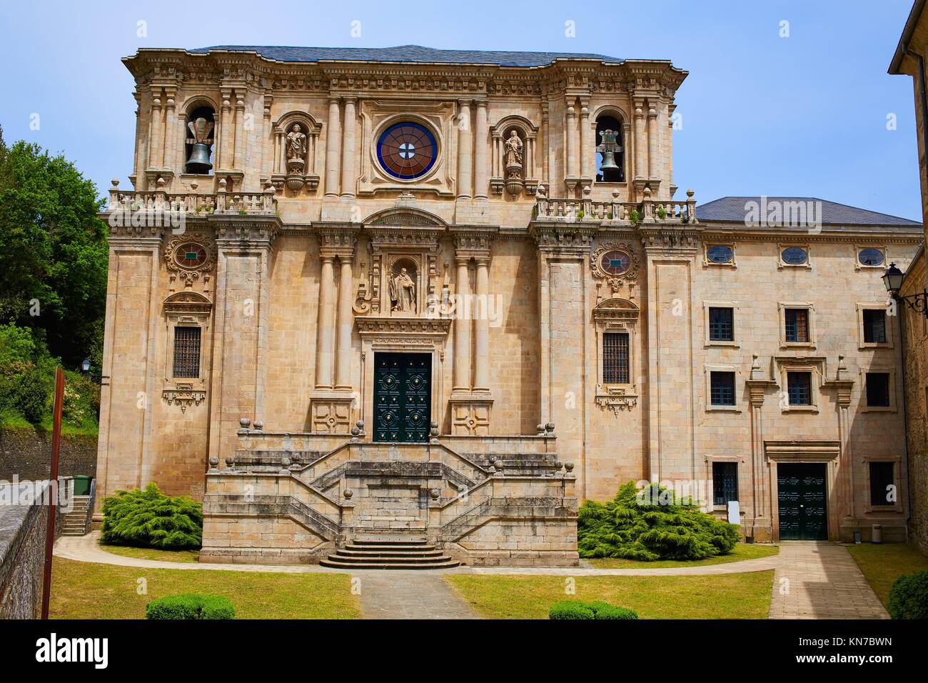 Samos monastery by the way of Saint James in Galicia Lugo Stock Photo