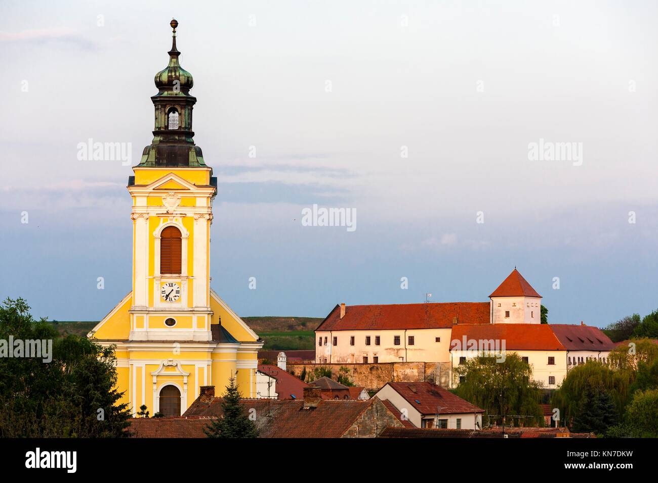 church of Saint Kunigunde and castle, Cejkovice, Czech Republic Stock Photo Alamy