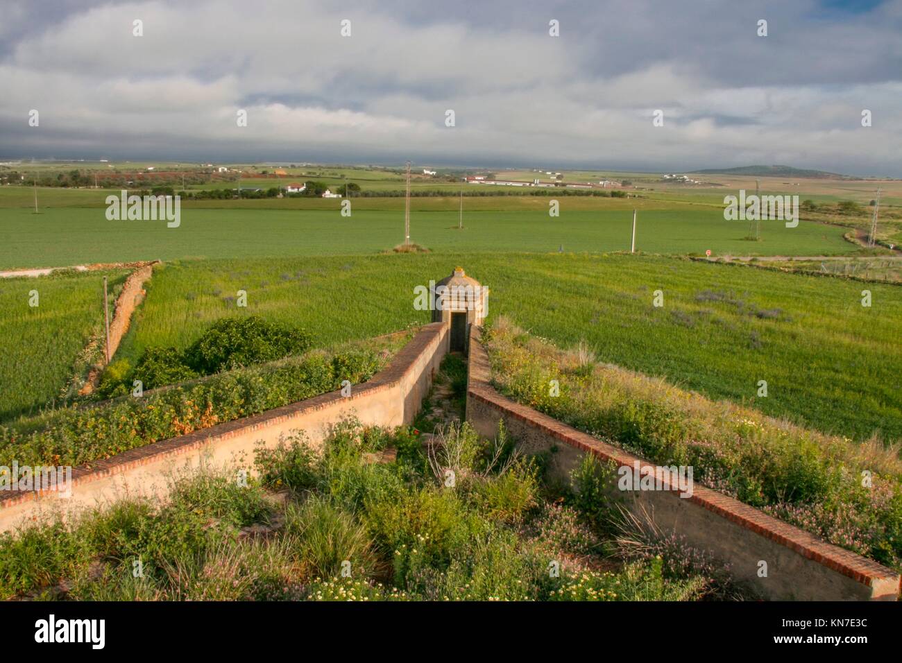 Stronghold bastion of XVII century wall, Olivenza, Spain. Stock Photo