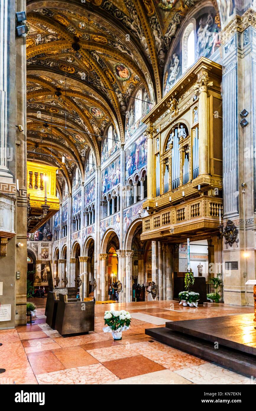 interior of Parma Cathedral, Emilia-Romagna, Italy. Stock Photo