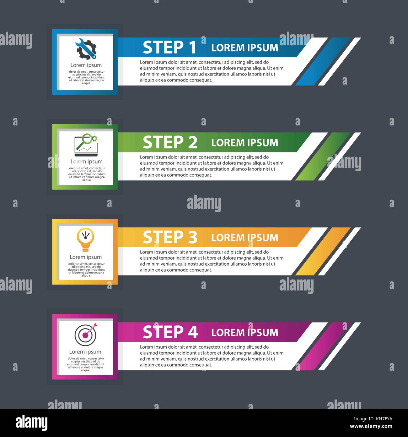 Vector illustration. An infographic template with 4 steps and an image ...