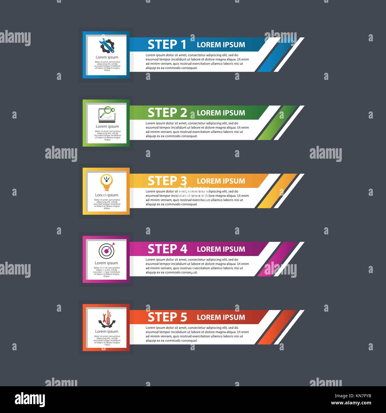 Vector illustration. An infographic template with 5 steps and an image ...