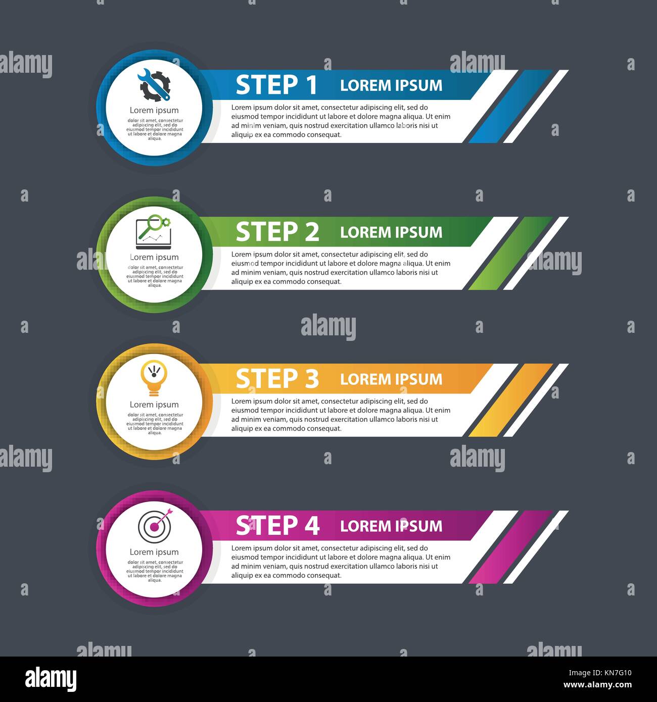 Vector illustration. An infographic template with 4 steps and an image ...
