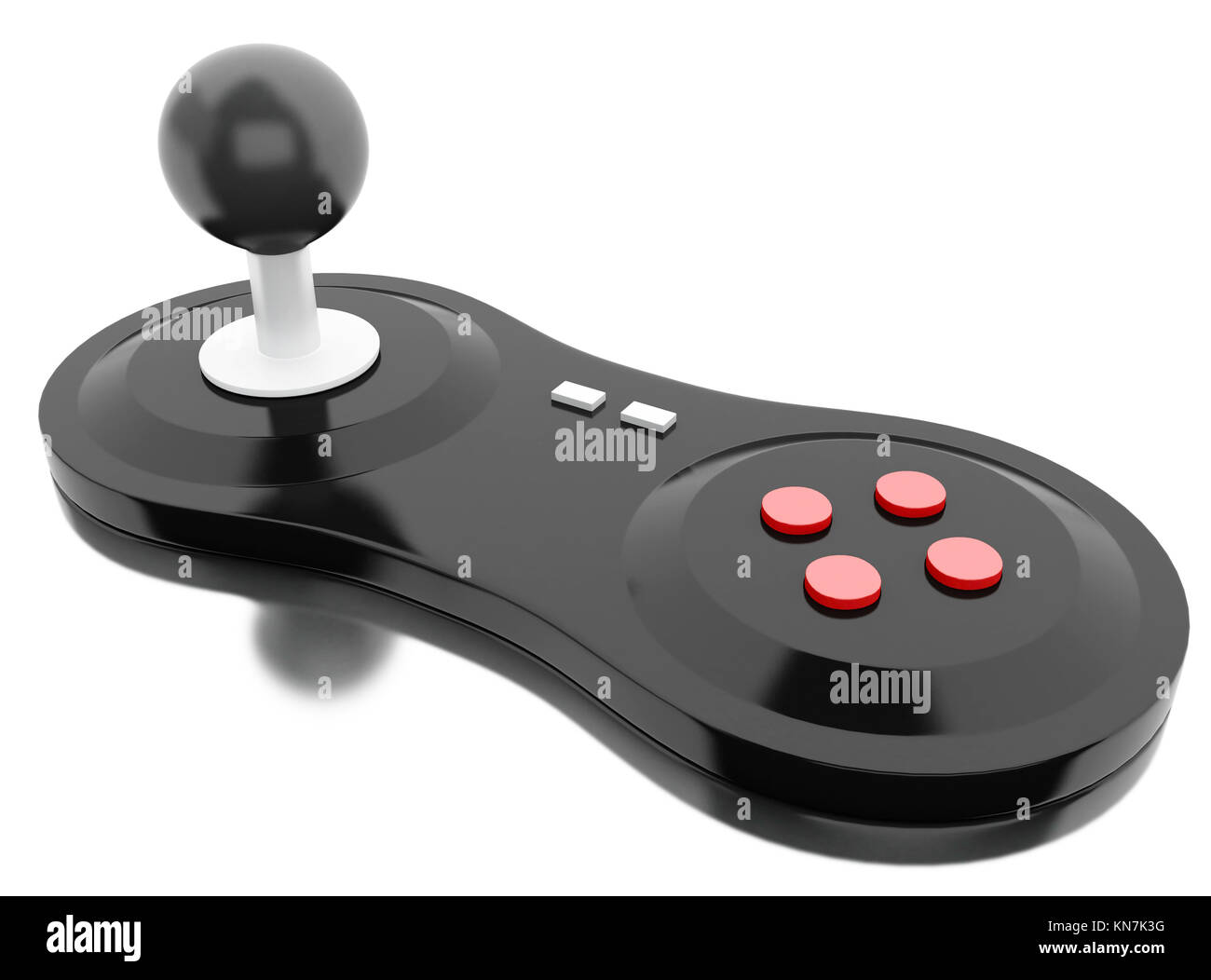 3d illustration. joystick and buttons from retro arcade game machine