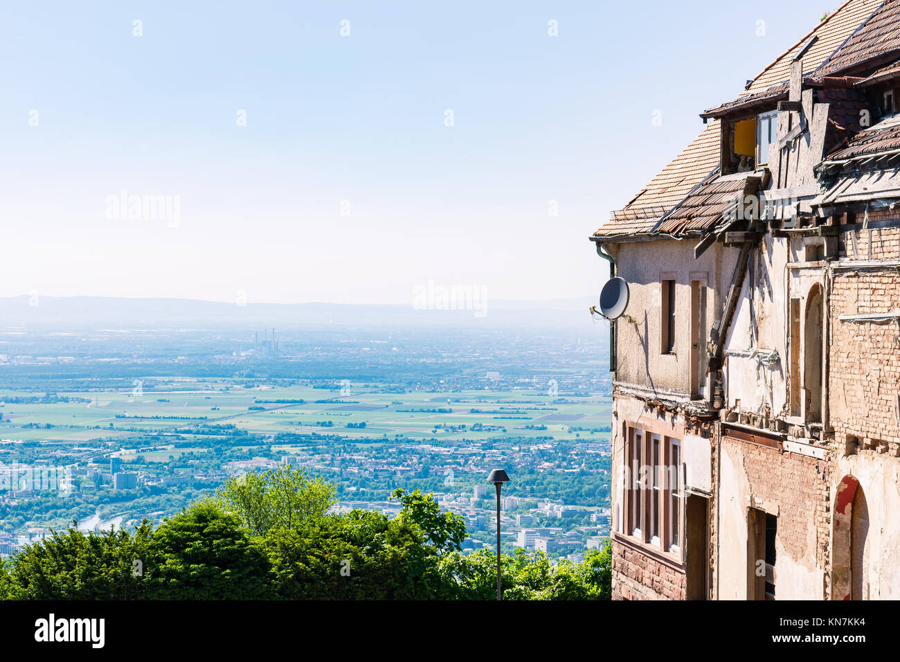 House Under Construction Overlooking Beautiful Landscape View Germany Europe Stock Photo