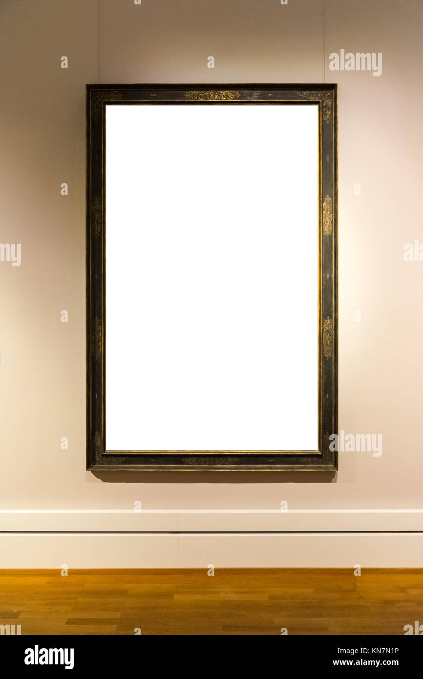 Blank Art Museum Isolated Painting Frame Decoration Indoors Wall White ...