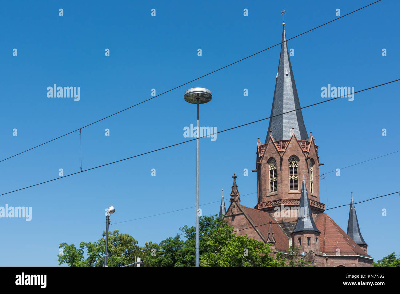 Karlsruhe Christuskirche Cathedral Christian Church Tower Spire German