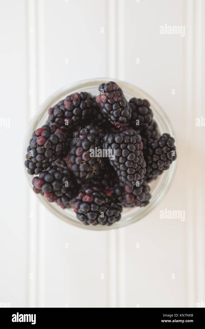Mason jar of fresh blackberries Stock Photo Alamy