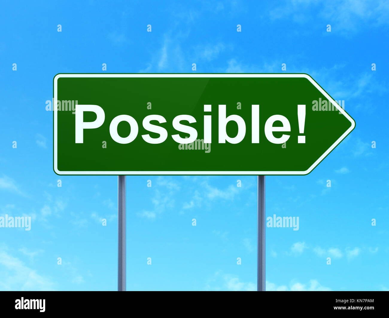 Business concept: Possible! on road sign background Stock Photo - Alamy