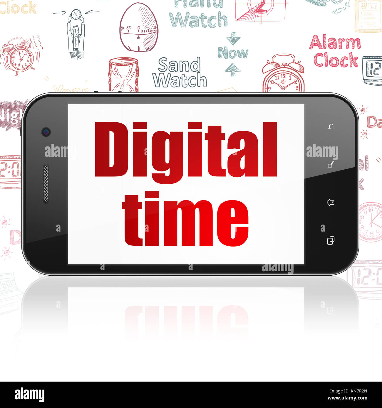 Time concept: Smartphone with Digital Time on display Stock Photo - Alamy