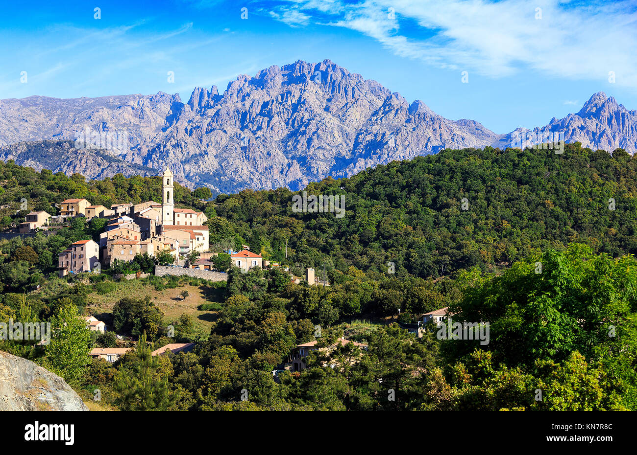 High Mountain Village of Soveria, Haut Corse, Corsica Stock Photo
