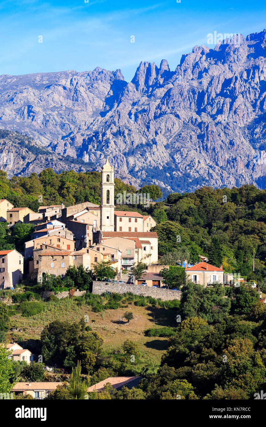 High Mountain Village of Soveria, Haut Corse, Corsica Stock Photo