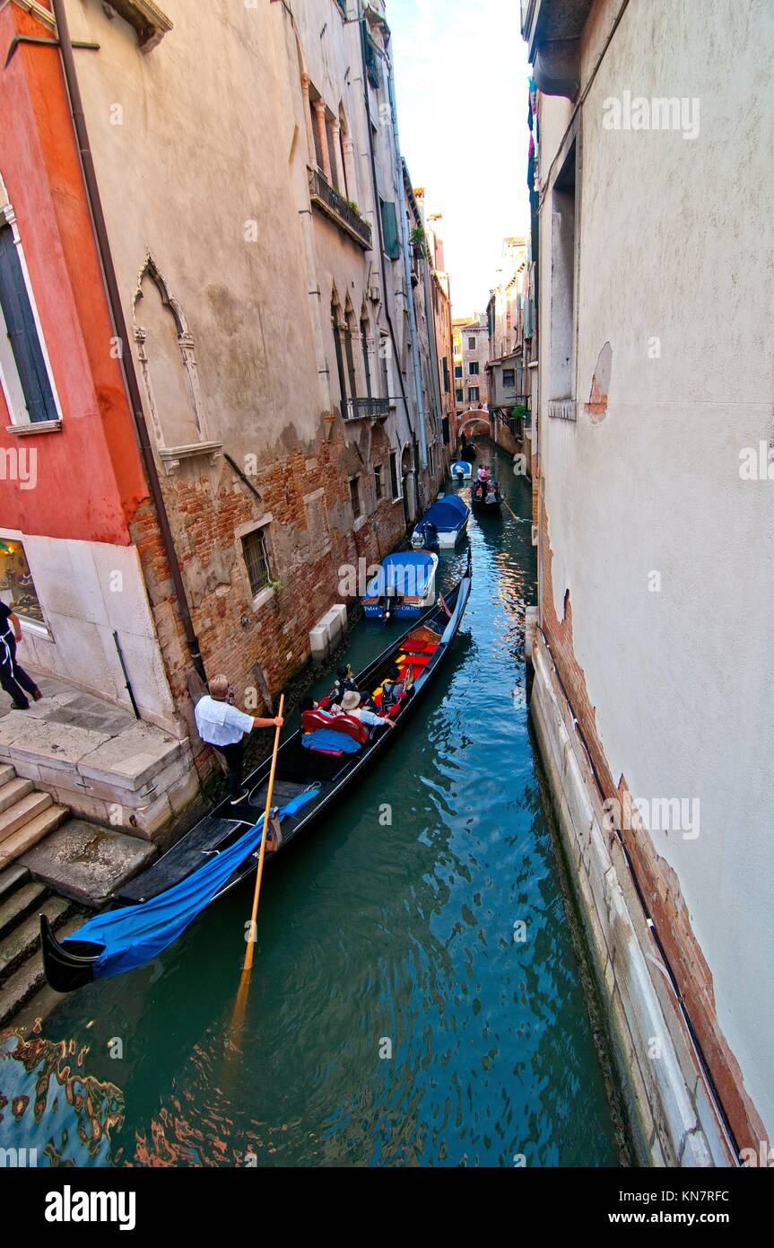 Venice Italy Gondolas on canal , most famous boat Stock Photo - Alamy