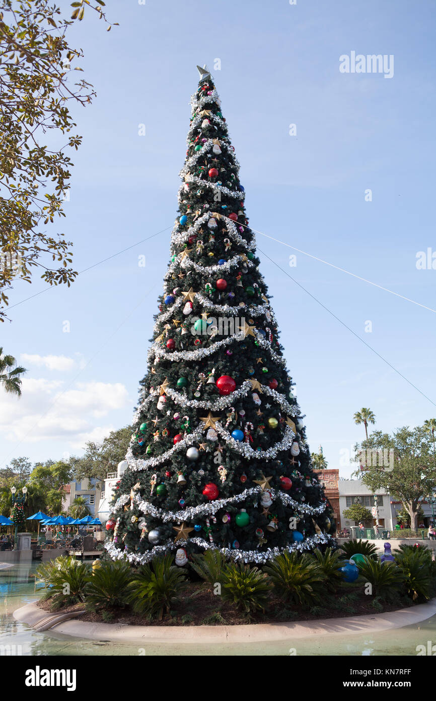 Christmas tree at Disney's Hollywood Studios, Orlando, Florida Stock Photo
