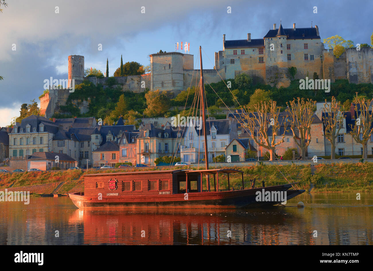 Chinon, Castle, Château de Chinon, Chinon Castle, River Vienne, Indre ...