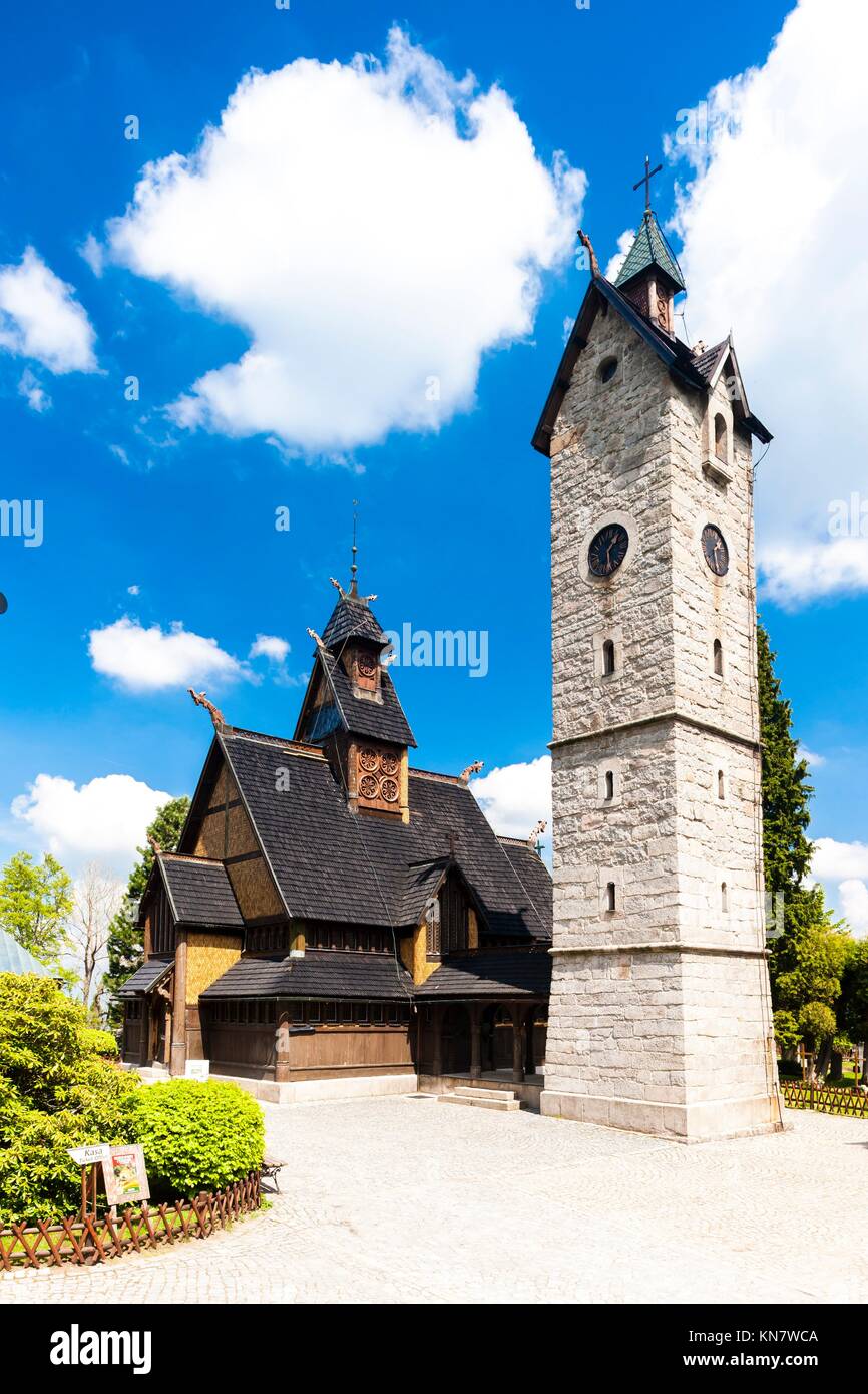 Karpacz Church, Silesia, Poland. Stock Photo