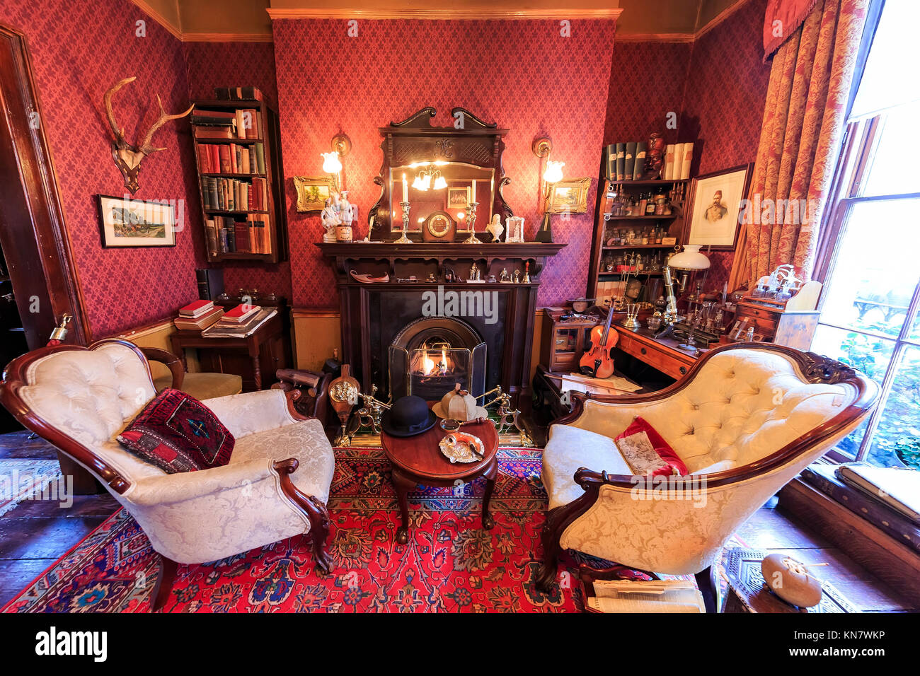 London, NOV 14 Interior view of the famous The Sherlock Holmes Museum on NOV 14, 2015 at London